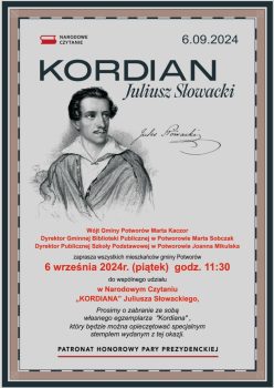 Plakat zapraszający na Narodowe Czytanie w Potworowie